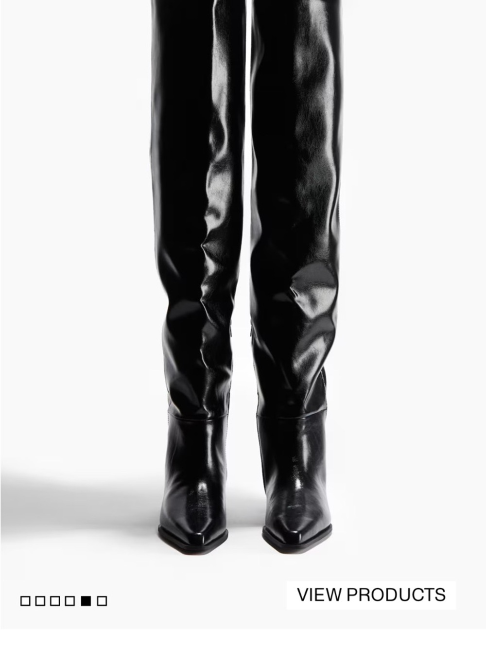 H&M Black Patent Over-the-Knee Boots - Picture 2 of 6